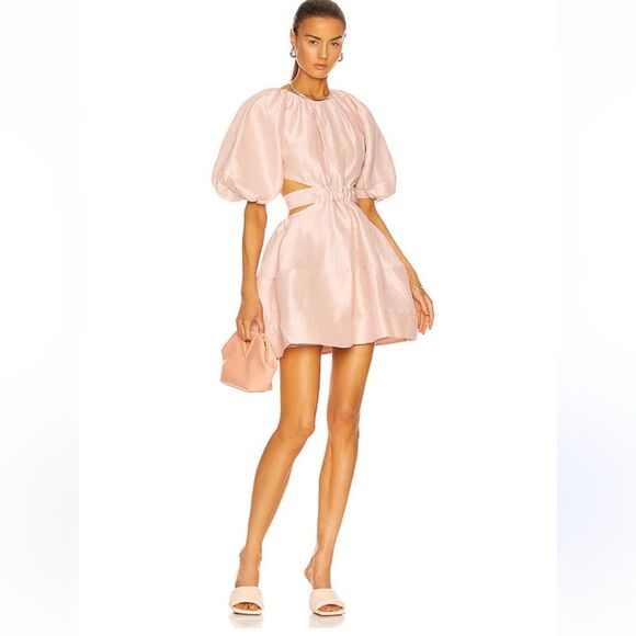 Aje Psychedelia Cut Out Mini Dress in Blush May | size 4 - Picture 1 of 15